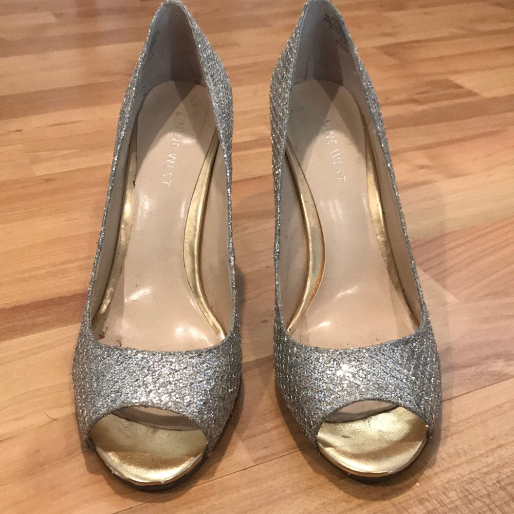 Sparkly Peep-toe Heels
